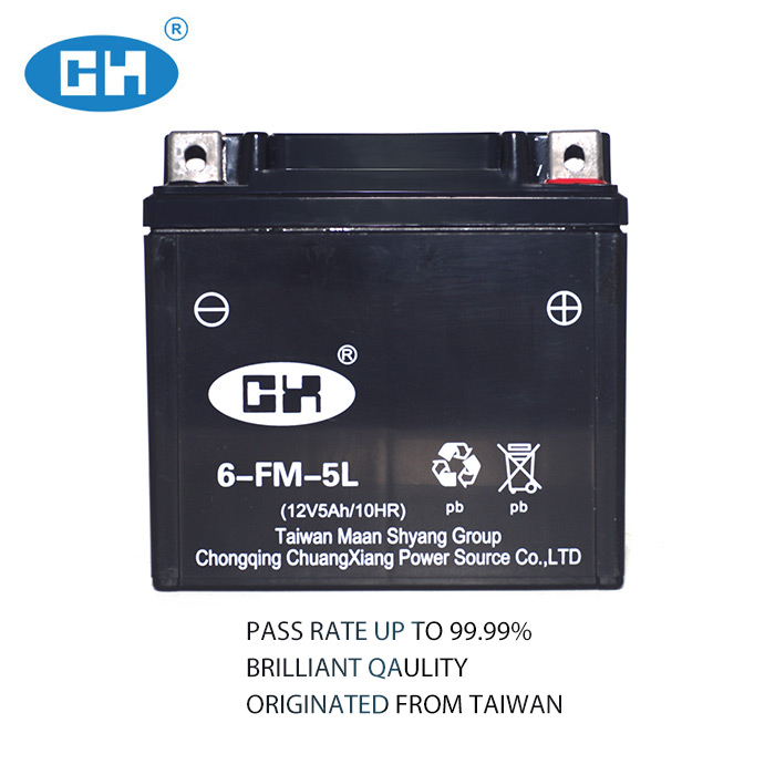 12V 5Ah Maintenance Free battery Chuangxiang 6-FM-5L Sealed Lead Calcium Battery For Motorcycle